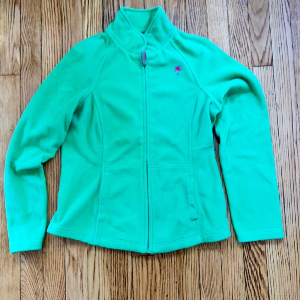 Lilly Pulitzer Green Fleece Zip Up Jacket